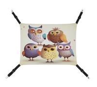 YJWANDO Pet Hammock, Owls Birds Print Comfortable Pet Hammock Breathable Canvas Pet Bed for Cats and Small Dogs, Adjustable and Portable