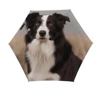 YJWANDO Portable Travel Umbrella, Border Collie Print Outdoor Umbrella Backpack Umbrella Lightweight Umbrella Fashionable Umbrella, style