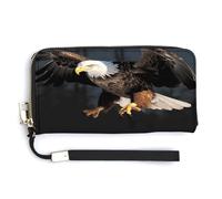 YJWANDO Pu Leather Wallet, 3D Bald Eagle Print Modern Women's Wallet Long Wallet for Women Handheld Clutch Wallet, style, 20.0*10.5cm, Modern