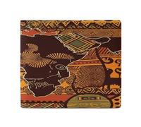YJWANDO PU Leather Wallet, African Map Ethnic Pattern Print Wallet with Multiple Slots Elegant Wallet Convenient Wallet Durable Wallet Modern Wallet, style, One Size, Minimalist