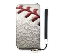 YJWANDO Pu Leather Wallet, Baseball Lace Close Up Print Modern Women's Wallet Long Wallet for Women Handheld Clutch Wallet, style, 20x10.5cm, Modern