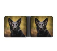 YJWANDO PU Leather Wallet, Black German Shepherd Dog Print Wallet with Multiple Slots Elegant Wallet Convenient Wallet Durable Wallet Modern Wallet, style, One Size, Minimalist