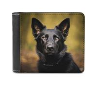YJWANDO PU Leather Wallet, Black German Shepherd Dog Print Wallet with Multiple Slots Elegant Wallet Convenient Wallet Durable Wallet Modern Wallet, style, One Size, Minimalist
