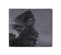 YJWANDO PU Leather Wallet, Black German Shepherd Print Wallet with Multiple Slots Elegant Wallet Convenient Wallet Durable Wallet Modern Wallet, style, One Size, Minimalist