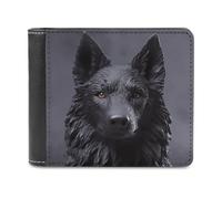 YJWANDO PU Leather Wallet, Black German Shepherd Print Wallet with Multiple Slots Elegant Wallet Convenient Wallet Durable Wallet Modern Wallet, style, One Size, Minimalist