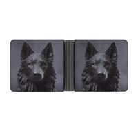 YJWANDO PU Leather Wallet, Black German Shepherd Print Wallet with Multiple Slots Elegant Wallet Convenient Wallet Durable Wallet Modern Wallet, style, One Size, Minimalist