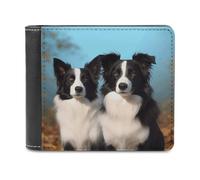 YJWANDO PU Leather Wallet, Border Collie Print Wallet with Multiple Slots Elegant Wallet Convenient Wallet Durable Wallet Modern Wallet, style, One Size, Minimalist