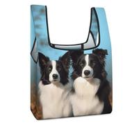 YJWANDO Reusable Shopping Bags Border Collie Print Foldable Shopping Bag Grocery Bag for Supermarket Shopping,camping Or Traveling., Style, One Size