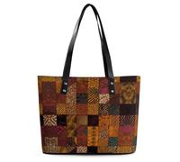 YJWANDO Tote Bag,African Style Patchwork Print Leather Handbag,leather Lady's Handbag,simple And Elegant Handbag, Style, 29*34*14cm