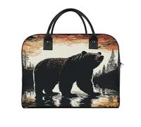 YJWANDO Travel Duffel Bag Bear Silhouette Print Sports Tote Gym Bag Weekender Overnight Bag for Travel, Beach, Fitness, Yoga, Swimming, style, style, One Size, Travel Handbag