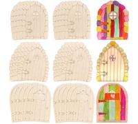 YJWCZJ 30 Pcs Fairy Door, Unpainted Wooden Doors For Garden, DIY Mini Fairy Doors for Gardening and Home Decor, Suitable for Garden Trees Home Office Birthday Wedding Party Chrismas Decoration