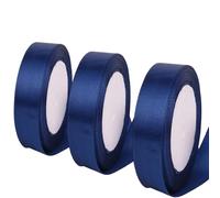YJWCZJ Navy Blue Ribbons, 3 Rolls 22m x 2cm Satin Ribbons for Gift Wrapping, Party Decorations, Wedding Bouquets, Dark Blue Ribbon, Navy Ribbon