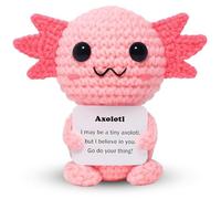 YJWCZJ Pink Axolotl Toy, Emotional Support Crochet, Positive Crochet Animals, Emotional Support Gift for Adults Kids Women Lover Friends, Handmade With Love