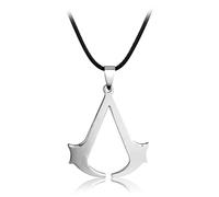 YJWUK Assassin's Creed Necklace Double Knife Pendant Simple Personality Jewelry, Large, Stainless Steel, Not Applicable