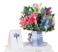 YJWZ 3D Pop Up Forever Flower Bouquet Cards,Large Birthday Cards for Women, Petal Pal Pop Up Greeting Card with Envelope,Letterbox-Friendly Floral Bouquet Card for Wife, Mom, Friends, Colleagues