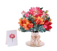 YJWZ 3D Pop Up Forever Flower Bouquet Cards,Large Birthday Cards for Women, Petal Pal Pop Up Greeting Card with Envelope,Letterbox-Friendly Floral Bouquet Card for Wife, Mom, Friends, Colleagues