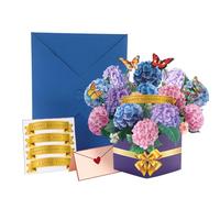 YJWZ 3D Pop Up Forever Flower Bouquet Cards,Large Birthday Cards for Women, Petal Pal Pop Up Greeting Card with Envelope,Letterbox-Friendly Floral Bouquet Card for Wife, Mom, Friends, Colleagues