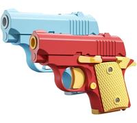 YJWZ Fidget Pistol Toys for Adults, 3D Printed Mini 1911 Small Pistol Toys,A Stress-Relieving Toy Suitable for Relieving ADHD and Anxiety, The Best Gift for Friends (Blue + Red)
