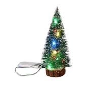 YJXKTAU 1pc LED Light Mini Artificial Christmas Trees Decorations Festival Tabletop Miniature Snow Frost Xmas Tree Decor 4Sizes(25cm,Multicolor)