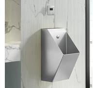 YJYJY 304 Stainless Steel Sensor Urinal Wall-Mounted with Automatic Flush System Men's Flushing Smart Sensor Splash Proof Men's for Home/Hotel/Bar/Airport