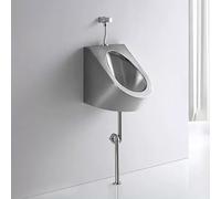 YJYJY 304 Stainless Steel Urinal Wall-Mounted Men's Commercial Splash-Proof with Flush Valve Public Toilet