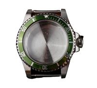 YJYJY Case for NH35/36 Movement, Acrylic Domed Crystal, Green Aluminum Bezel, 120-grid Ratchet Adjustment, Watch Accessories, 5ATM Water Resistant Strap
