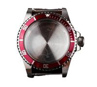 YJYJY Case for NH35/36 Movement, Acrylic Domed Crystal, red Aluminum Bezel, 120-grid Bracelet, Watch Accessories, 5ATM Water Resistant Bracelet