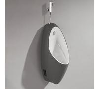 YJYJY Ceramic Urinal Wall-Mounted Men's for Spill Proof Bar With Sensor Flush Valve Washout High-efficiency