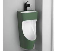 YJYJY Ceramic Urinal Wall-Mounted Men's with Retractable Faucet and Wash Basin Commercial Splash Spill Proof High Efficiency Flushing