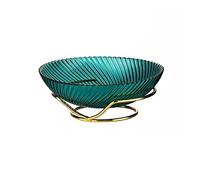 YJYJY Fruit Tray Bowl Glass Lightweight Luxury Style Can Be Hard Coffee Table Home Plate Placement Plate Snack Plate Candy Plate with Plate Stands