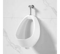 YJYJY Urinal Ceramic for Men Spill Proof Bathroom with Manual Flush Valve for Home Public Bar Hotel