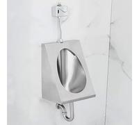 YJYJY Urinal Wall Sensor 304 Stainless Steel Men's Flushing Commercial Public Toilet Splash with Flush Valve And Drain Pipe for Bathroom Hotel