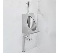 YJYJY Urinal Wall Sensor 304 Stainless Steel Men's Flushing Commercial Public Toilet Splash with Flush Valve And Drain Pipe for Bathroom Hotel