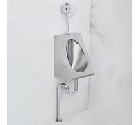 YJYJY Urinal Wall Sensor 304 Stainless Steel Men's Flushing Commercial Public Toilet Splash with Flush Valve And Drain Pipe for Bathroom Hotel
