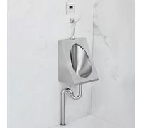 YJYJY Urinal Wall Sensor 304 Stainless Steel Men's Flushing Commercial Public Toilet Splash with Flush Valve And Drain Pipe for Bathroom Hotel