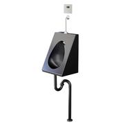 YJYJY Urinals for Men 304 Stainless Steel Urinal Wall-Mounted Sensor with Flush Valve And Drain Pipe for Airports Hotels Office Buildings