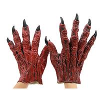 YJZQ Adults Halloween Latex Gloves With Nails Women's Men's Animal Devil Dhoul Gloves Hands Gloves for Halloween Cosplay Party Costume Accessory