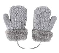 YJZQ Baby Toddler Cute Winter Thicken Knitted Magic Mittens Gloves with Fleece Lining Insulated Snow Cold Weather Fluffy Mittens with Anti-Lost String for Girls Boys Age 1-4Years Xmas Gift
