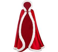 YJZQ Christmas Cape for Women Christmas Santa Cape with Hood Christmas Coat Cape Red Velvet Hooded Coat Red Velvet Cape Red Cape Fancy Dress for Children Christmas Costume Outfit