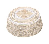 YJZQ Embroidered Islamic Men's Skull Cap Hat Muslim Prayer Hat Cap for Man Islam Cap Kufi Headwear, Golden