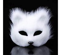 YJZQ Fox Mask Furry Fox Half Face Veil Fancy Dress Eye Mask Fox Costume Accessory Halloween Carnival Cosplay Party Mask Makeup Prop for Adult
