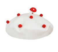 YJZQ Girls Mushroom Hat Cute Beret Hat Toddler Winter Warm Beanie Cap Funny Painter's Hat Lightweight Winter Hat Comfortable Wool Hat Mushroom Cosplay Accessories for Halloween, Christmas, New Year