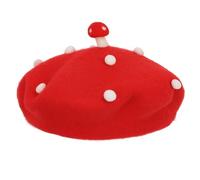 YJZQ Girls Mushroom Hat Cute Beret Hat Toddler Winter Warm Beanie Cap Funny Painter's Hat Lightweight Winter Hat Comfortable Wool Hat Mushroom Cosplay Accessories for Halloween, Christmas, New Year