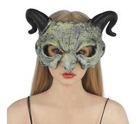 YJZQ Halloween Ghost Mask, Terrible Demon Mask, Realistic Devil Mask, Foam Ghost Mask, Half Face Mask with Horns for Halloween, Carnival, Cosplay, Masquerade Ball