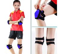 YJZQ Kids Silicone Knee/Elbow Pads 2pcs Boys Girls Knee Pads Guards Shockproof Elbow Protection Cushions for Ages 7-12, Kids Protective Gear Set for Cycling Roller Skates Skateboard Scooter, Blue