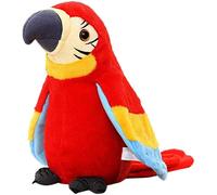 YJZQ Talking Parrot Plush Toys Cartoon Parrot Stuffed Plush Toy Adorable Speak Talking Record Repeats Waving Wings Electric Talking Parrot Sound Toys Table Sofa Decor Furry Dolls Gifts for Kids 25cm