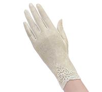 YJZQ Women's Pretty Gloves Lace White Ladylike Retro Gloves Classy Summer Satin Gloves Thin Section Lace for Wedding Opera Dance Party Performance Gloves Costume Accessories (white)