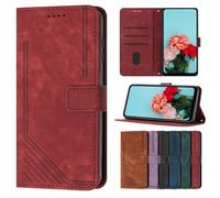 YJZSKRXFAK Fashion Premium Shockproof Leather Card Holder Slots Kickstand Cover Flip Wallet Phone Cover Case for Tecno Pova 6 Neo 4G-Red