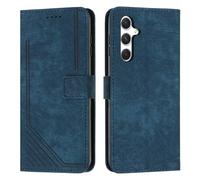 YJZSKRXFAK Fashion Premium Shockproof Leather Card Holder Slots Kickstand Flip Wallet Phone Cover Case for Samsung Galaxy S24 Plus-Royal Blue