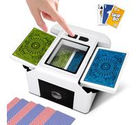 Ykall Automatic Card Shuffler - Effortlessly Shuffle 1-2 Decks, Fast, Quiet & Rechargeable Electric Poker & Card Shuffler with Auto/Manual Mode for Rummy, Blackjack, Phase 10, Skip-Bo & Party Games